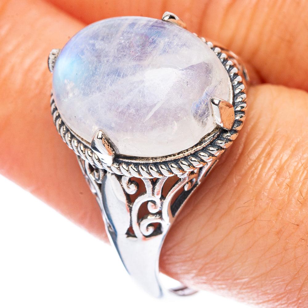Rainbow Moonstone Ring Size 9.25 (925 Sterling Silver) R2902