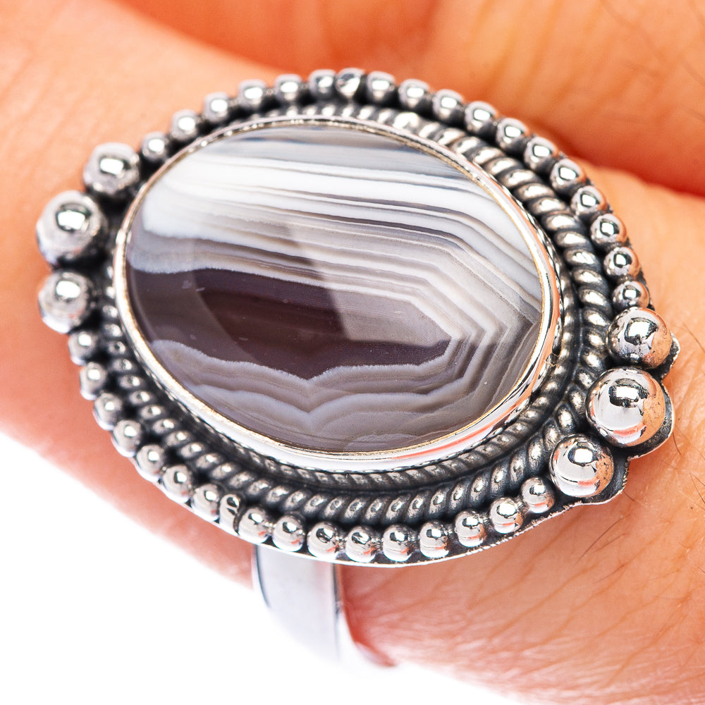 Botswana Agate Ring Size 9 (925 Sterling Silver) R144711