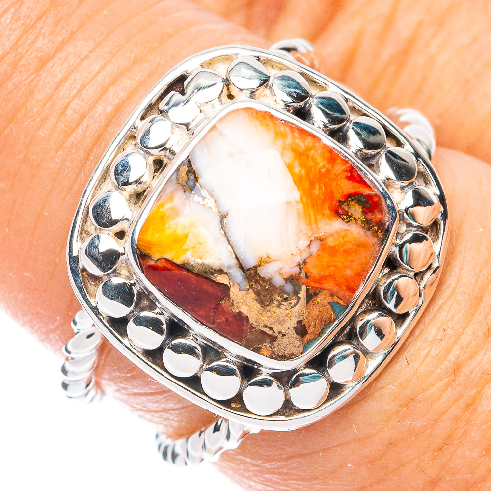 Premium Spiny Oyster Turquoise Ring Size 6.75 (925 Sterling Silver) RING7723