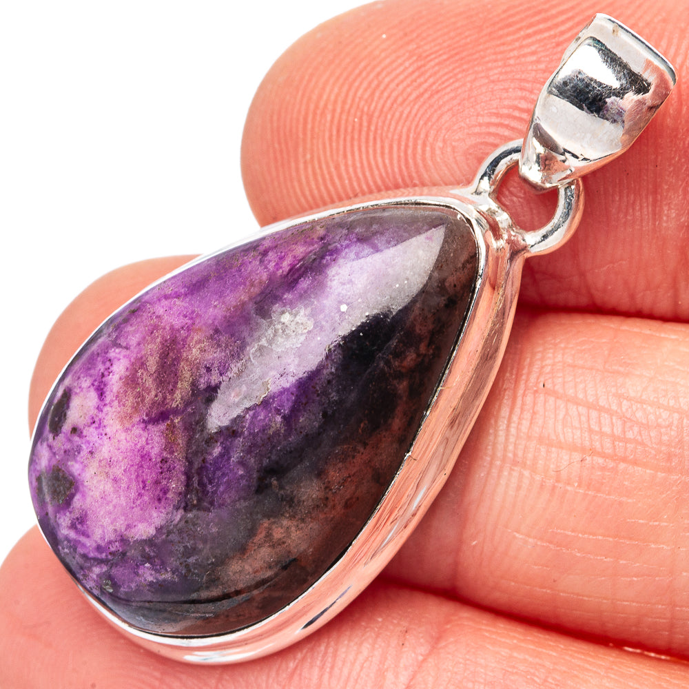 Rare Sugilite 925 Sterling Silver Pendant 1 1/2" (925 Sterling Silver) P42654