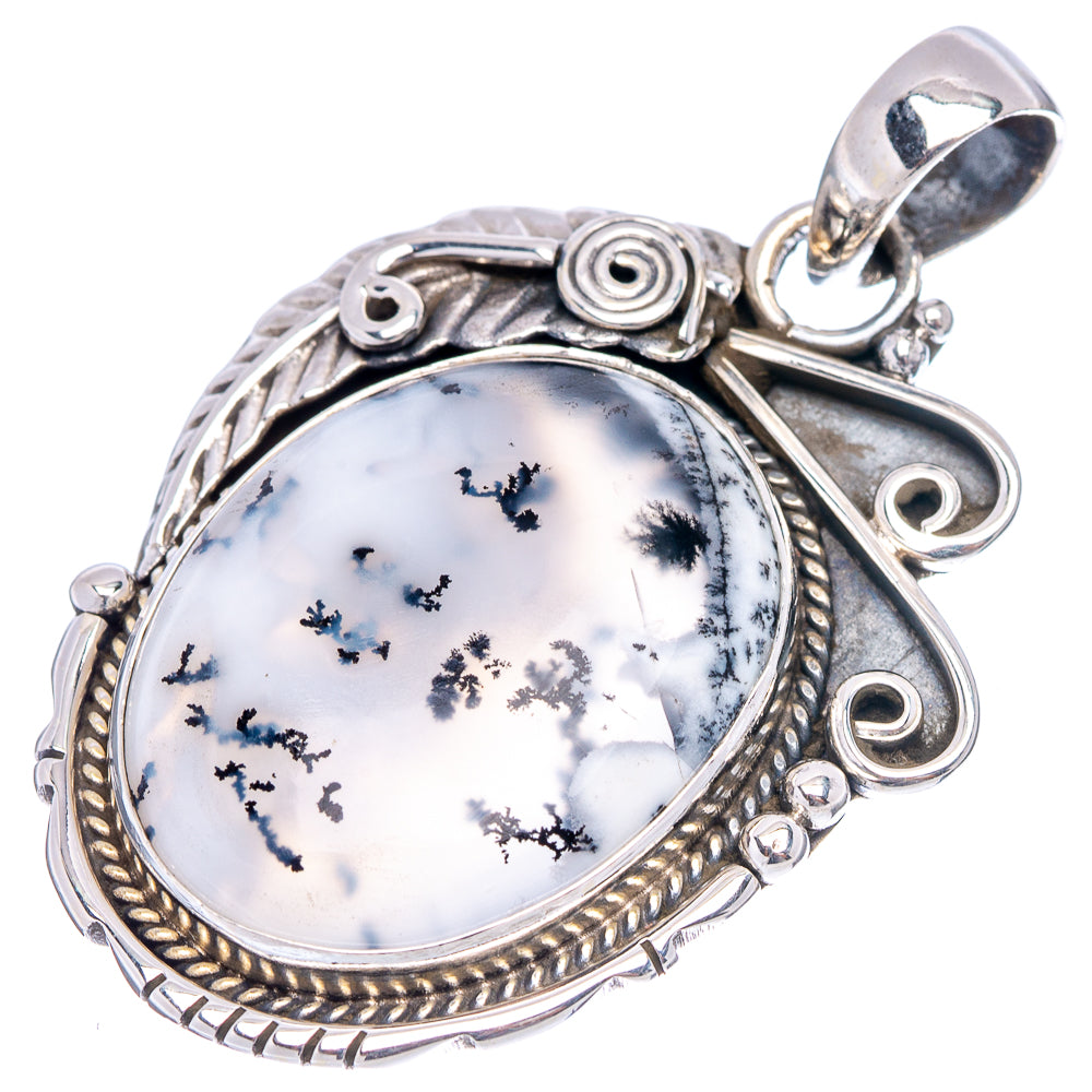 Premium Dendrite Opal Pendant 1 3/4" (.925 Sterling Silver)