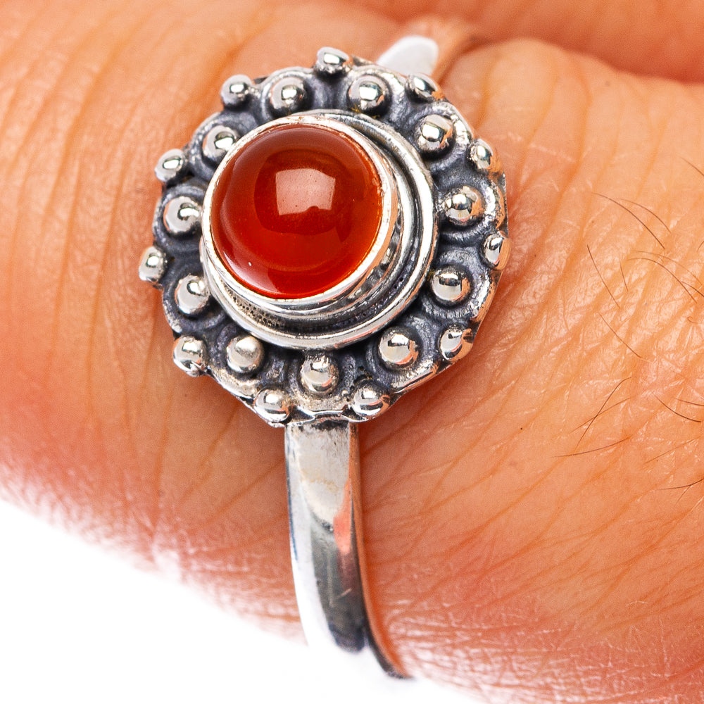 Carnelian Dainty Ring Size 8 (925 Sterling Silver) R145069