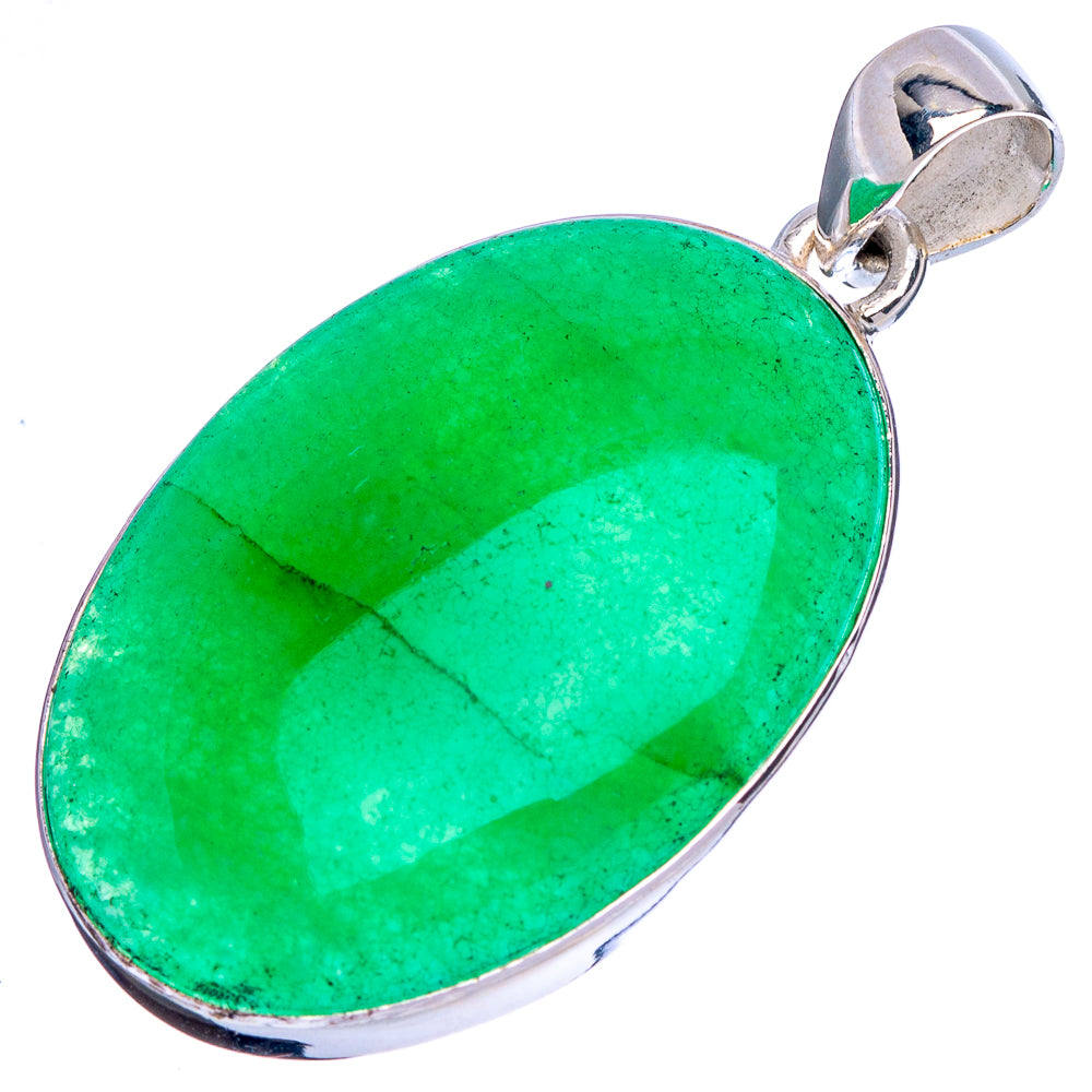 Green Aventurine Pendant 1 5/8" (925 Sterling Silver) P43116