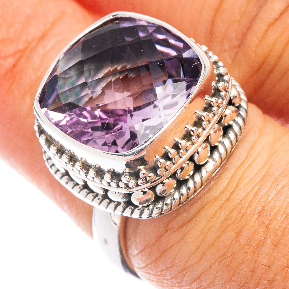 Faceted Amethyst Ring Size 6.75 (925 Sterling Silver) R7441