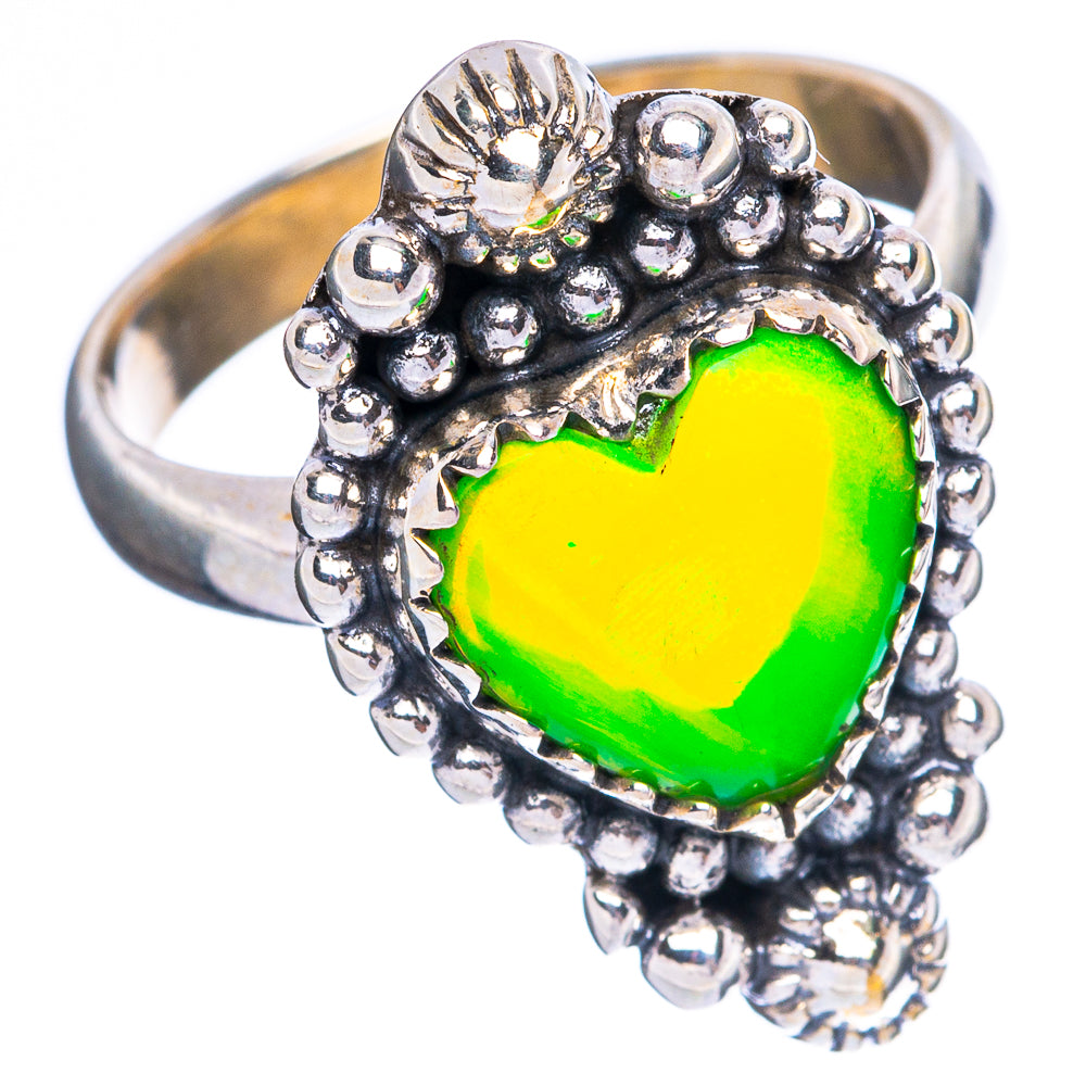 Aura Opal Heart Ring Size 6.5 (925 Sterling Silver) R4563