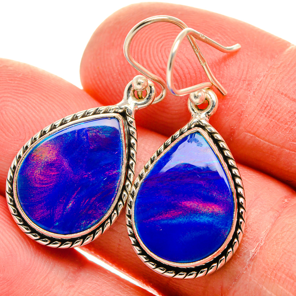 Aura Opal Earrings 1 3/8" (925 Sterling Silver) EARR432113