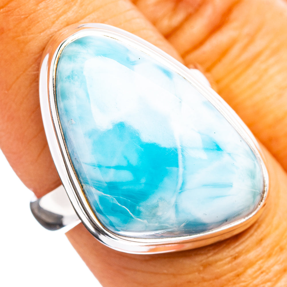 Premium Larimar Ring Size 7 (.925 Sterling Silver)