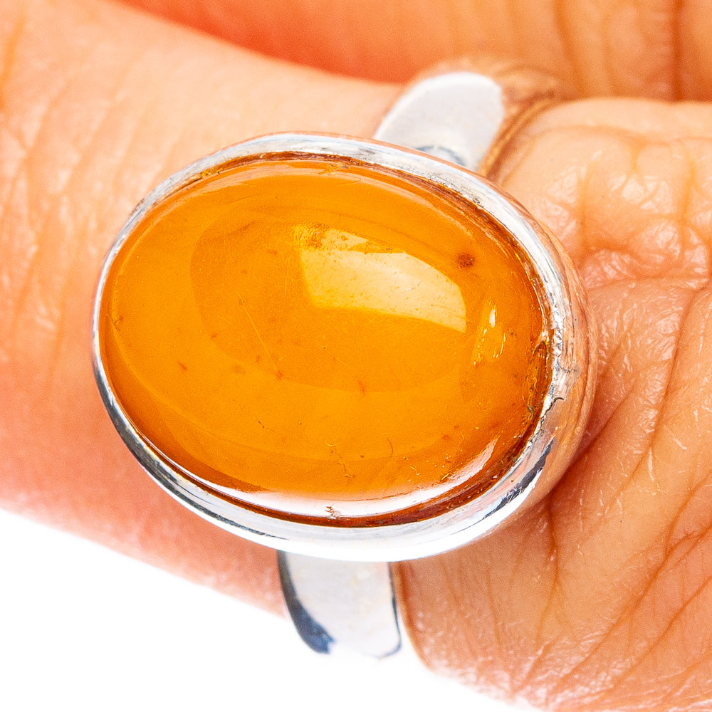 Bone Amber Ring Size 6 (925 Sterling Silver) R5029