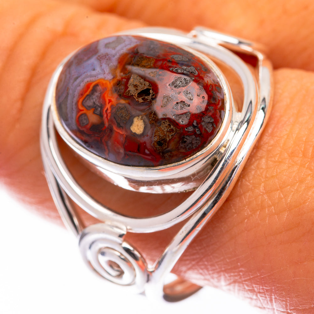 Crazy Lace Agate Ring Size 10.5 (925 Sterling Silver) R140756