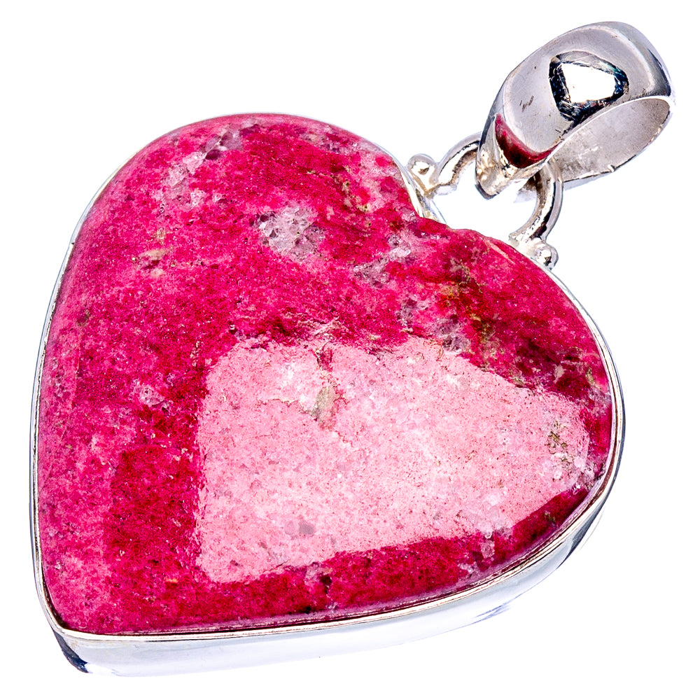 Thulite Heard Pendant 1 1/2" (.925 Sterling Silver)