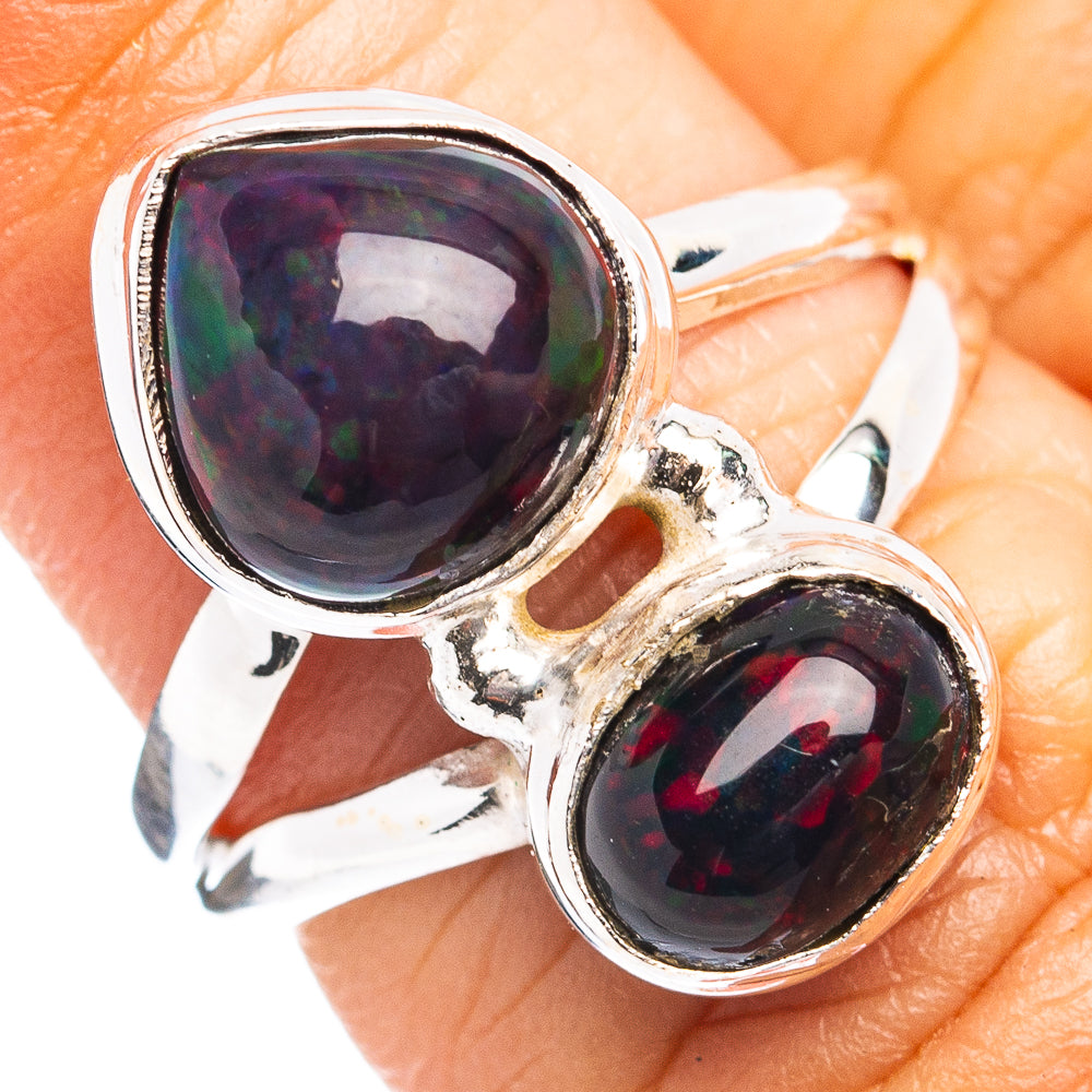 Premium Black Opal Ring Size 6 (.925 Sterling Silver)