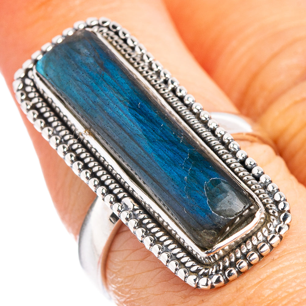 Labradorite Ring Size 7.5 (.925 Sterling Silver)