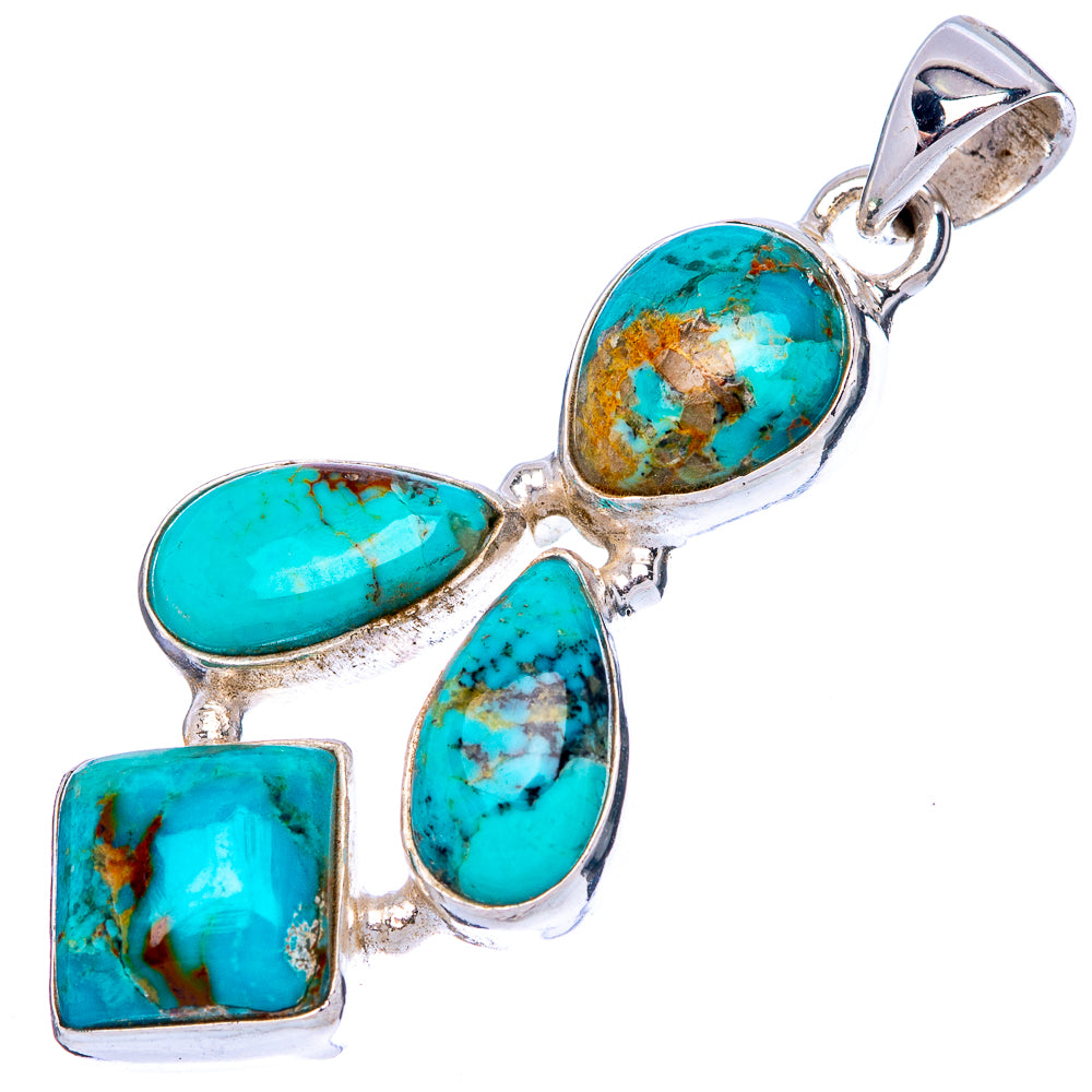Kingman Turquoise Pendant 1 5/8" (925 Sterling Silver) P42778
