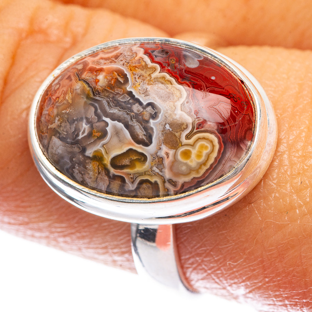 Crazy Lace Agate Ring Size 9 (925 Sterling Silver) R142440