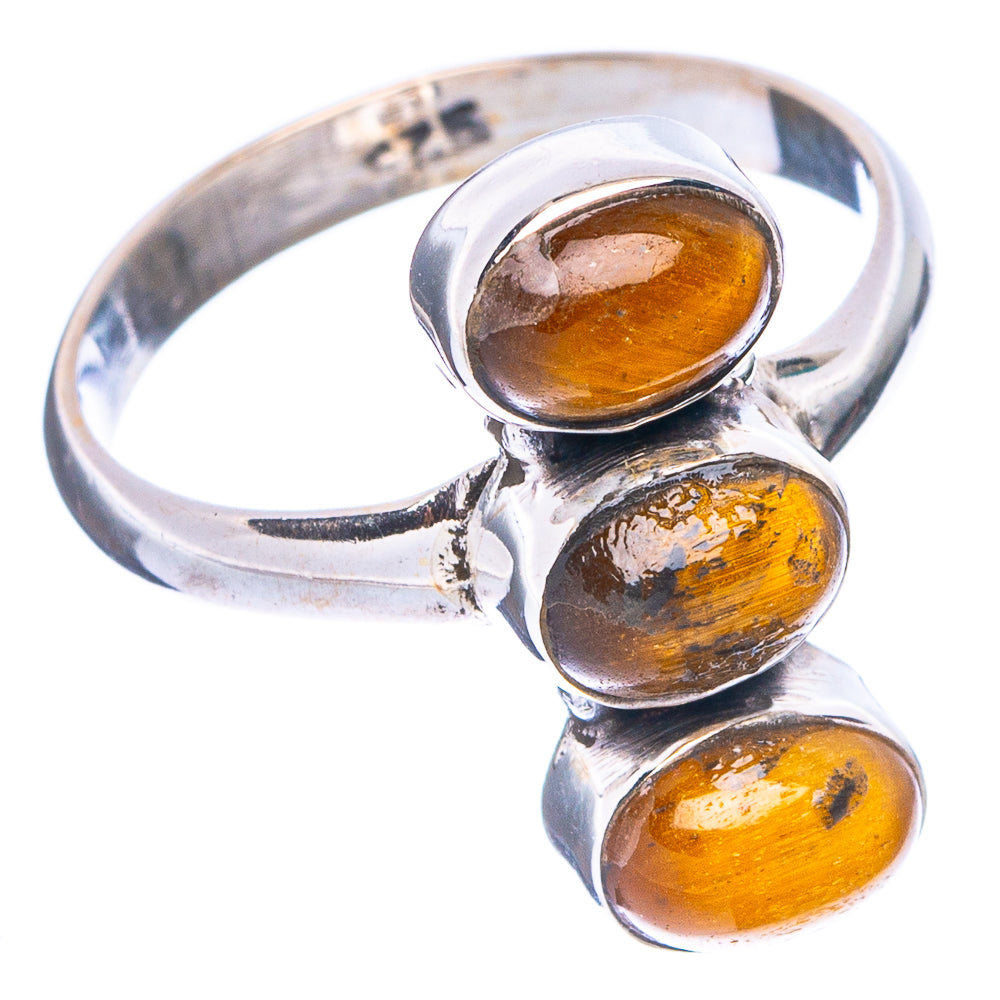 Tiger Eye Dainty Ring Size 7 (925 Sterling Silver) R5288