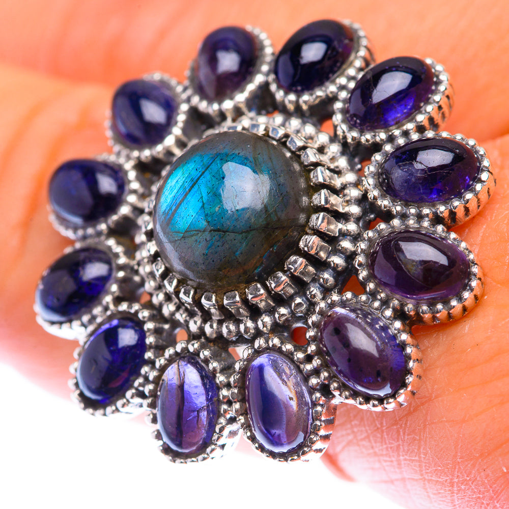 Large Labradorite, Tanzanite Ring Size 9 (925 Sterling Silver) RING140048