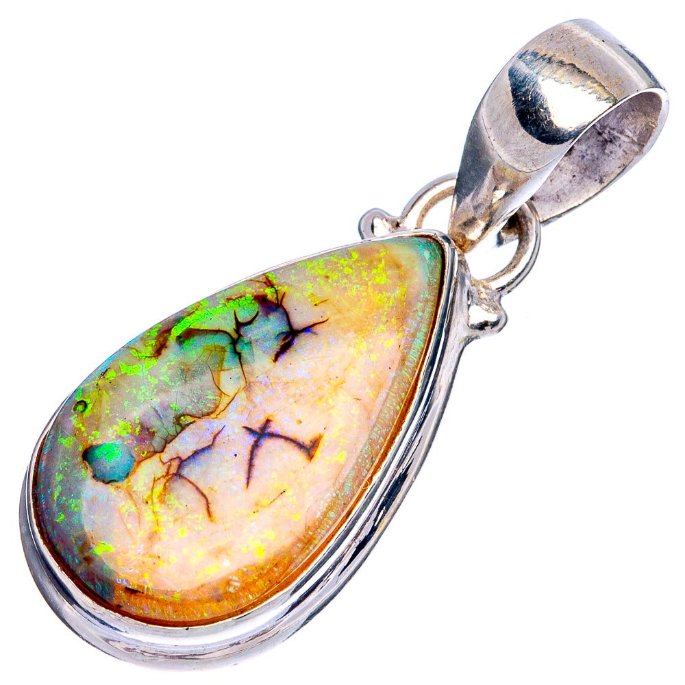 Rare Sterling Opal Pendant 1 3/8" (925 Sterling Silver) P43305