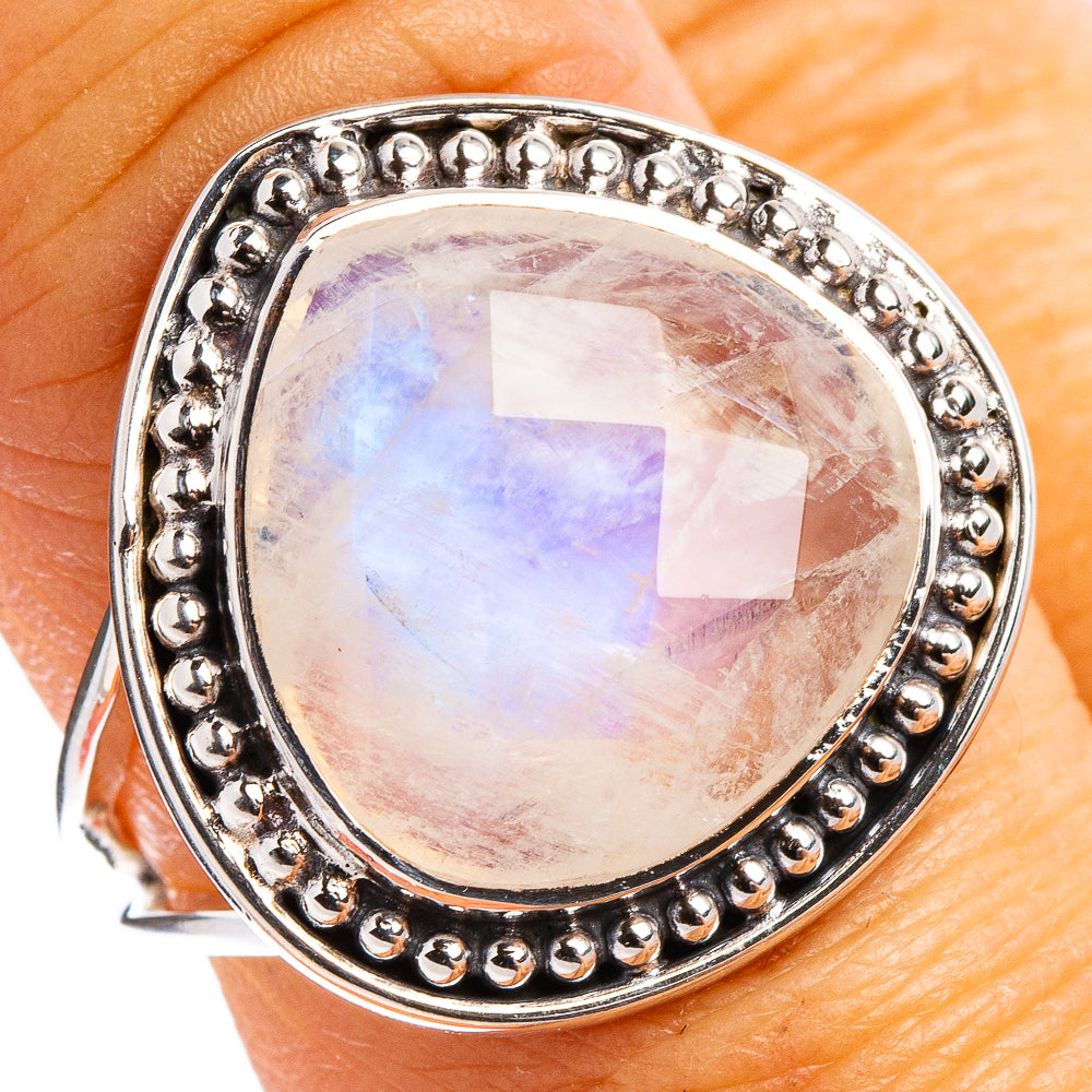 Premium Rainbow Moonstone Ring Size 7.75 (.925 Sterling Silver)