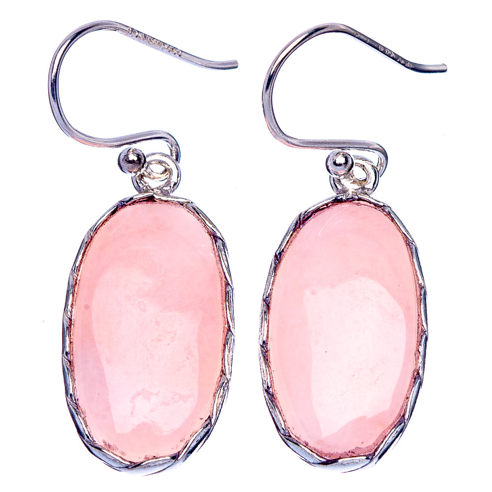 Pink Opal Earrings 1 3/8" (925 Sterling Silver) E1889