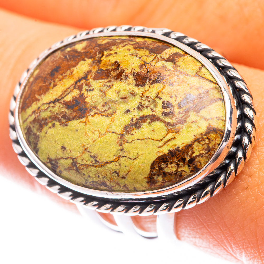 Large Gaspeite Ring Size 8.75 (925 Sterling Silver) R141364