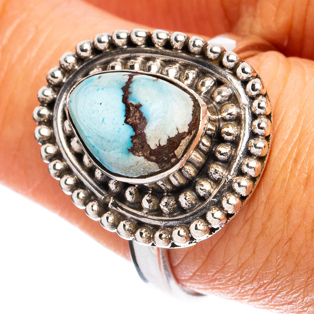 Rare Golden Hills Turquoise Ring Size 8.25 (925 Sterling Silver) R8573