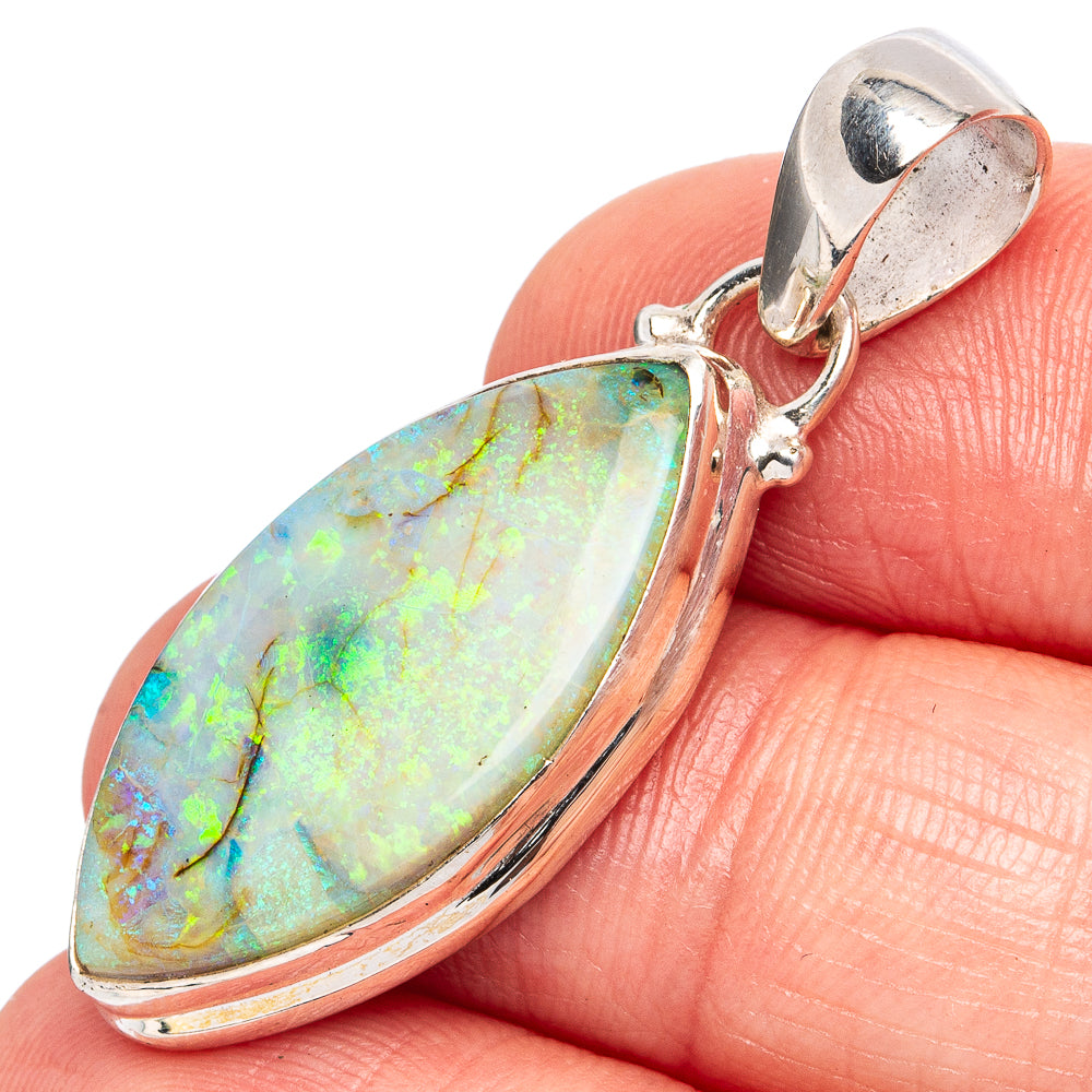 Rare Sterling Opal Pendants 1 5/8" (925 Sterling Silver) P43239