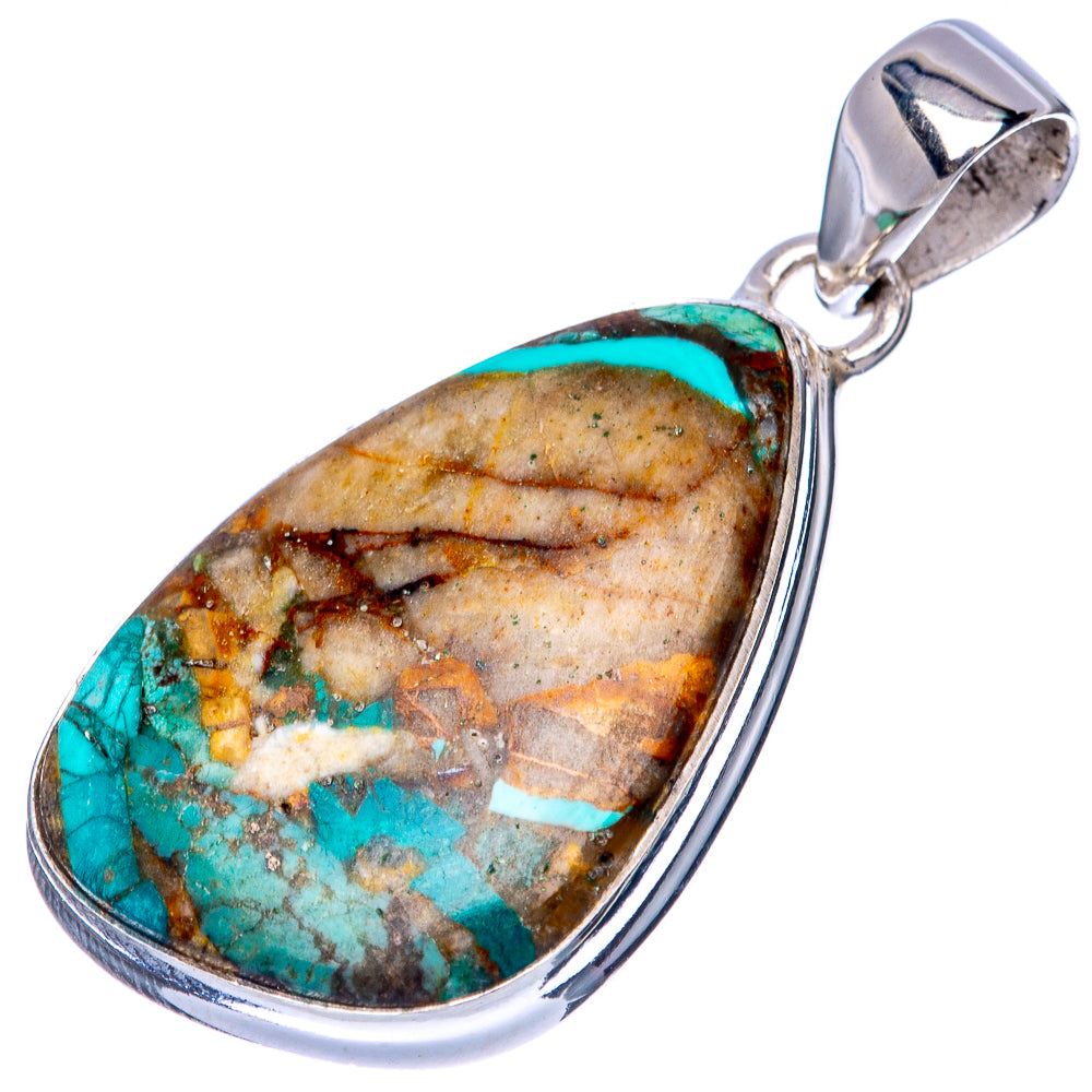 Rare Matrix Royston Turquoise Pendant 1 5/8" (925 Sterling Silver) P41458