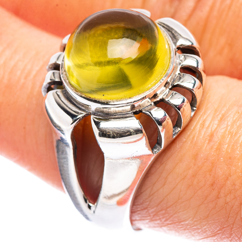 Lemon Quartz Filigree Style Ring Size 9 (.925 Sterling Silver)