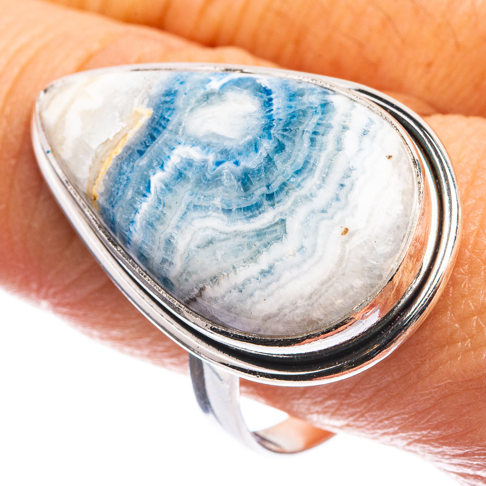 Large Blue Scheelite Ring Size 11 (925 Sterling Silver) R143054