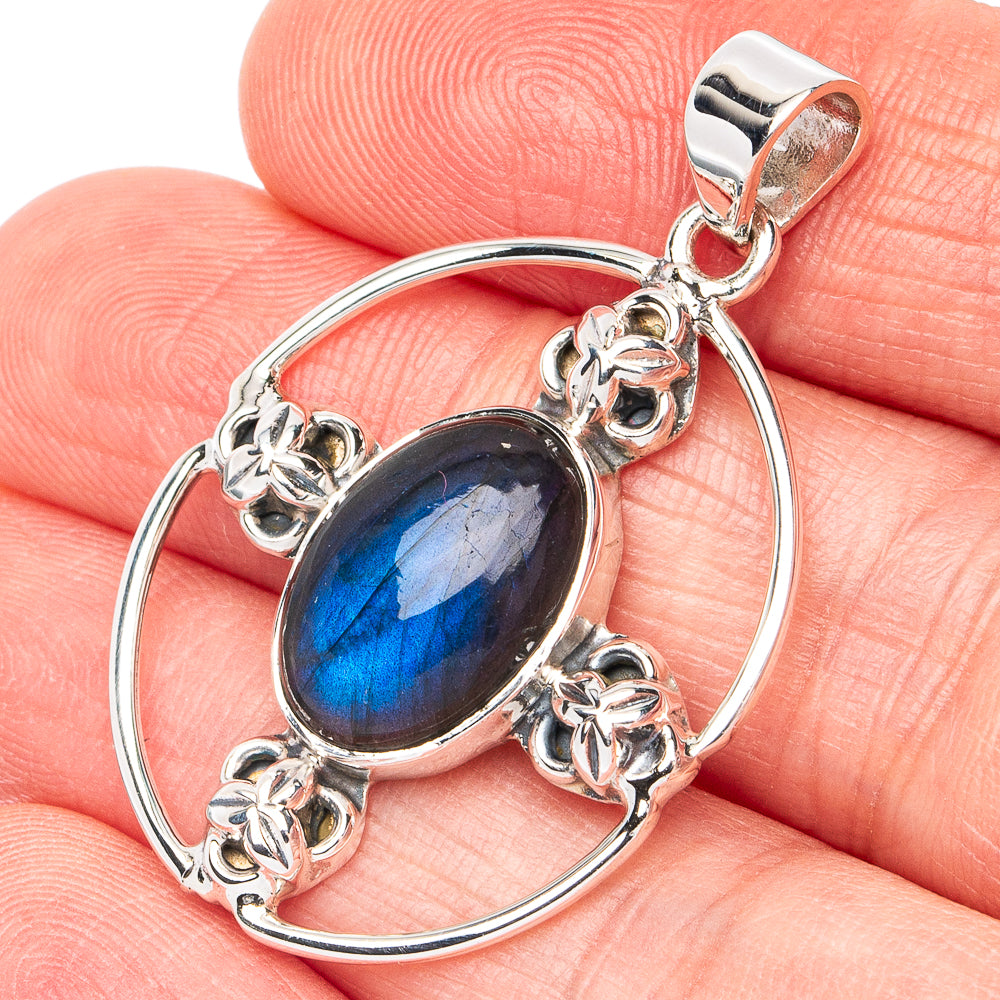 Premium Labradorite Pendant 1 1/2" (925 Sterling Silver) P45037