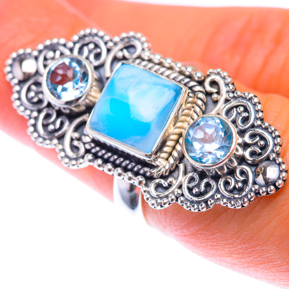 Larimar, Blue Topaz Ring Size 6.5 (925 Sterling Silver) RING139895