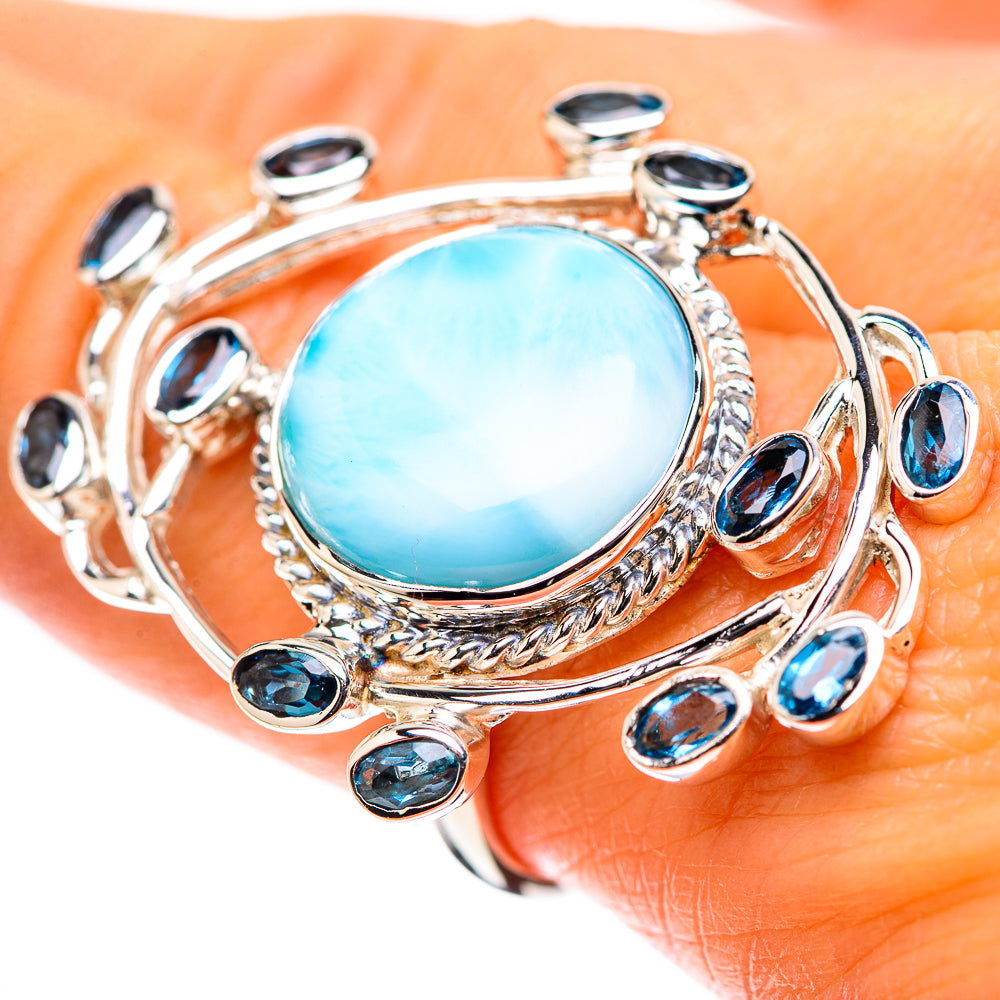 Signature Large Larimar, London Blue Topaz Ring Size 9 (925 Sterling Silver) RING138259