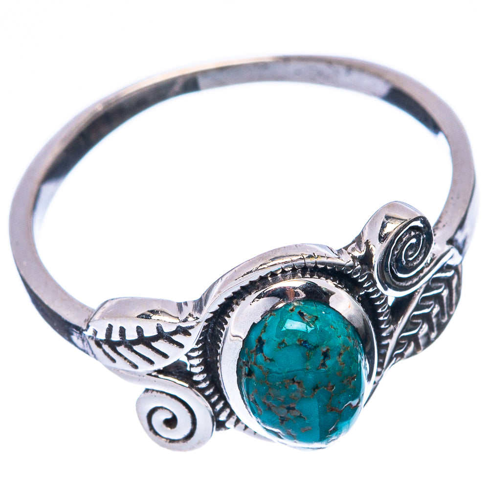Tibetan Turquoise Leaf 925 Sterling Silver Ring Size 6.75 (925 Sterling Silver) R5321