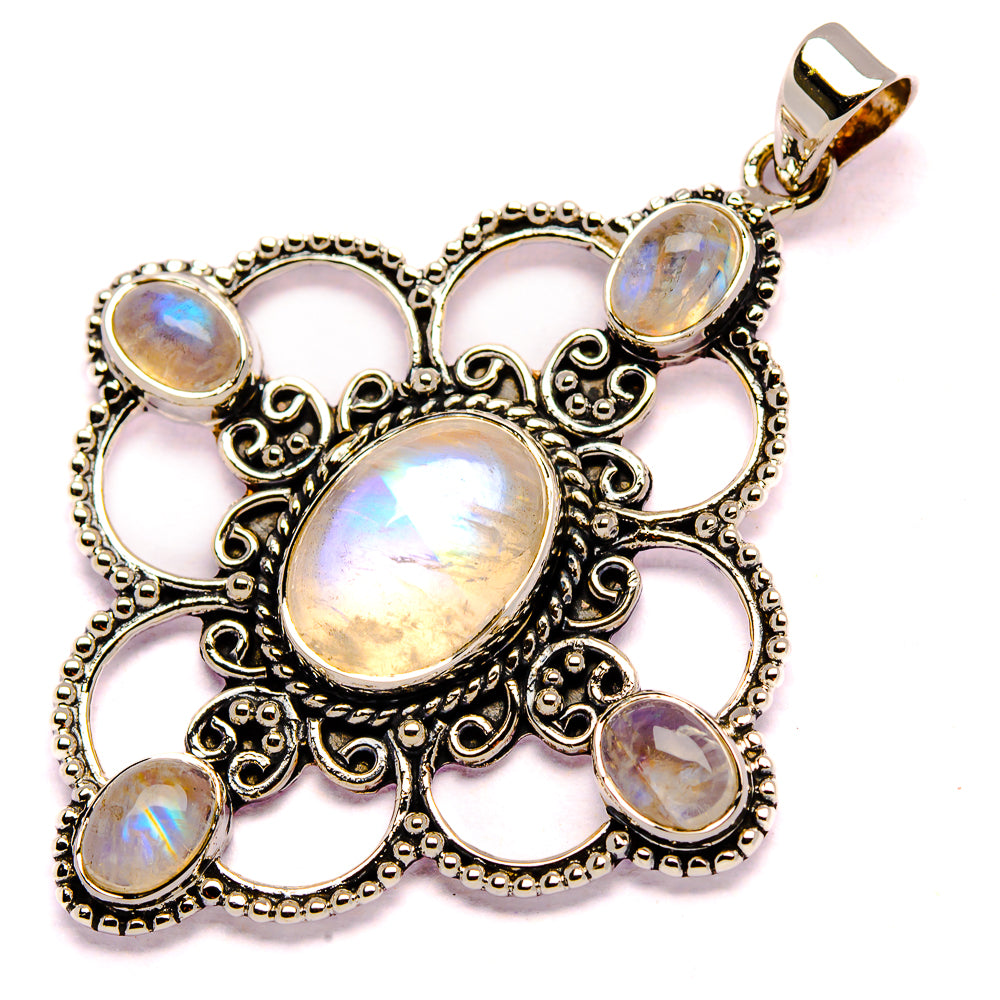 Signature Rainbow Moonstone Pendant 2 1/8" (925 Sterling Silver) PD37830