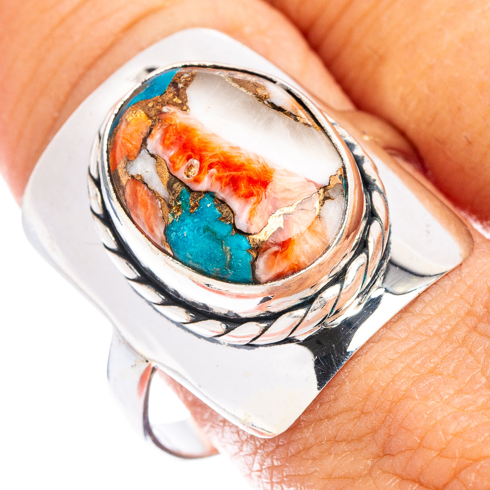 Spiny Oyster Turquoise Ring Size 11.5 (925 Sterling Silver) R7473