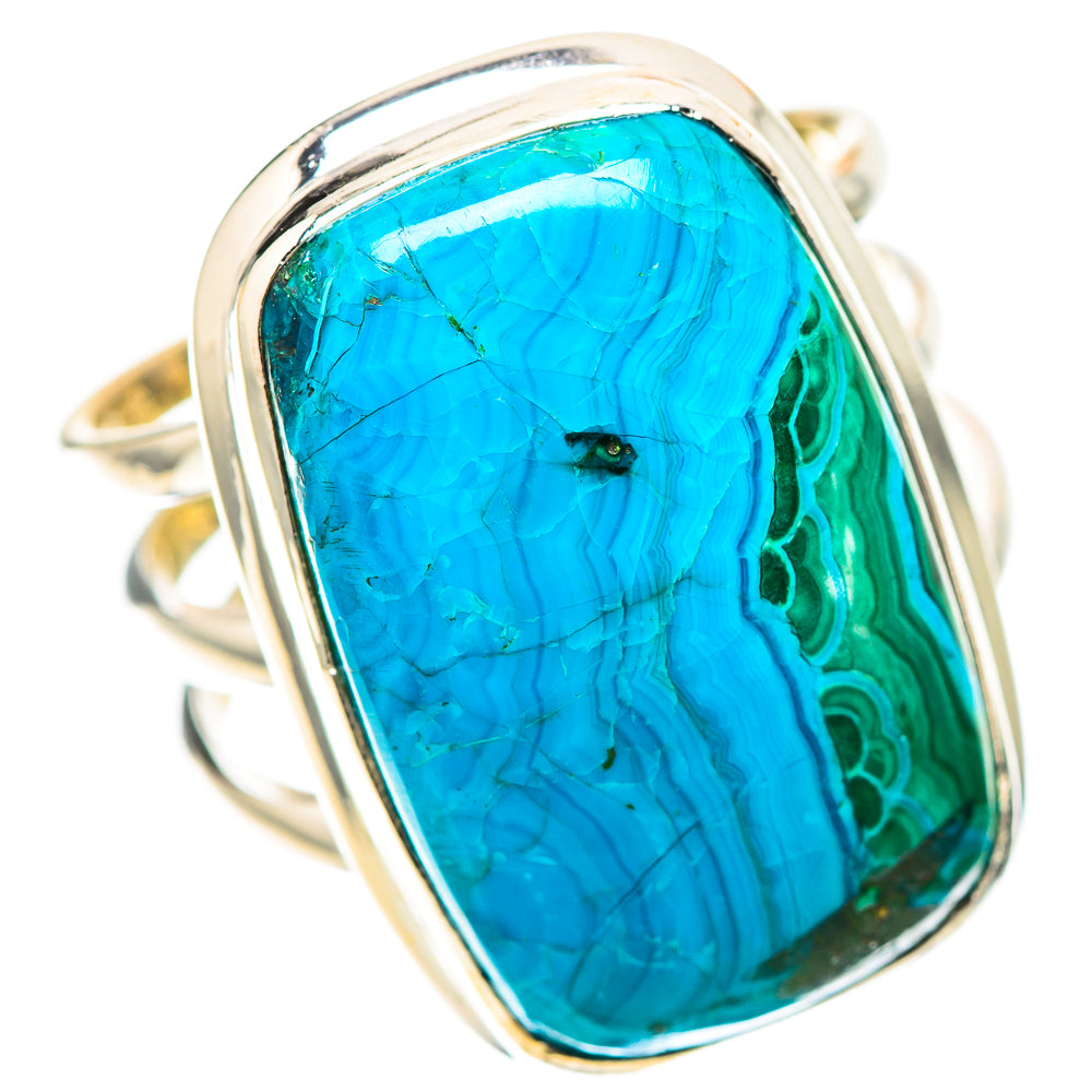 Malachite In Chrysocolla Ring Size 8 (925 Sterling Silver) RING138952