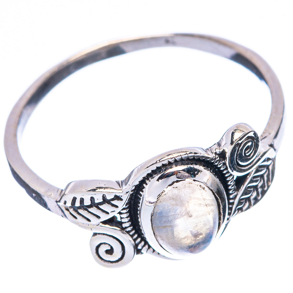 Rainbow Moonstone Leaf 925 Sterling Silver Ring Size 8 (925 Sterling Silver) R5317