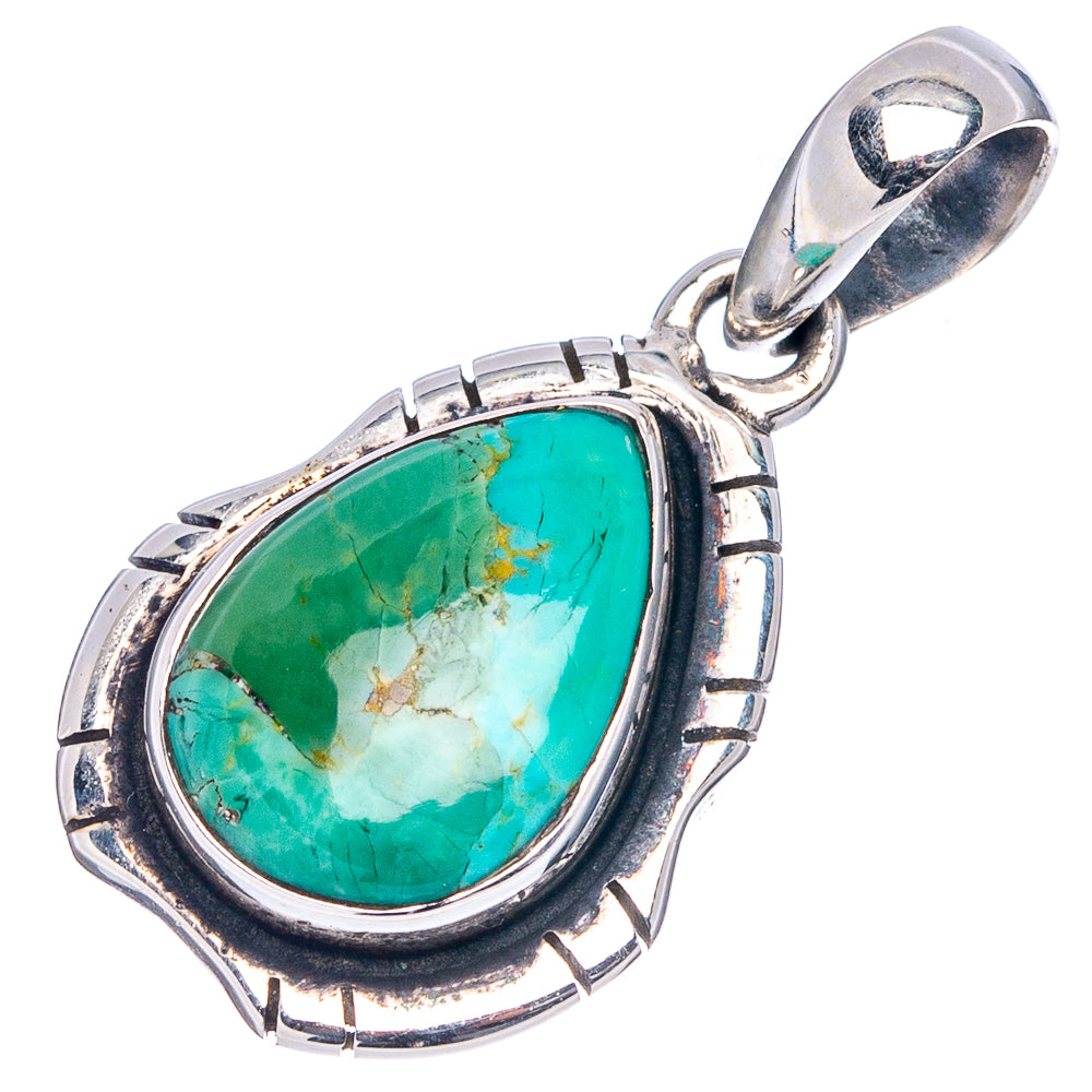 Mohave Turquoise Pendant 1 1/4" (.925 Sterling Silver)