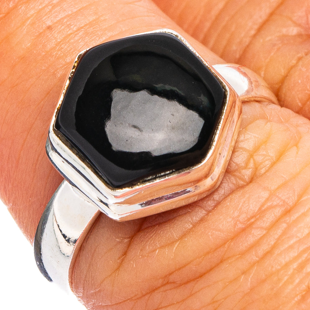 Black Onyx Ring Size 6.75 (.925 Sterling Silver)