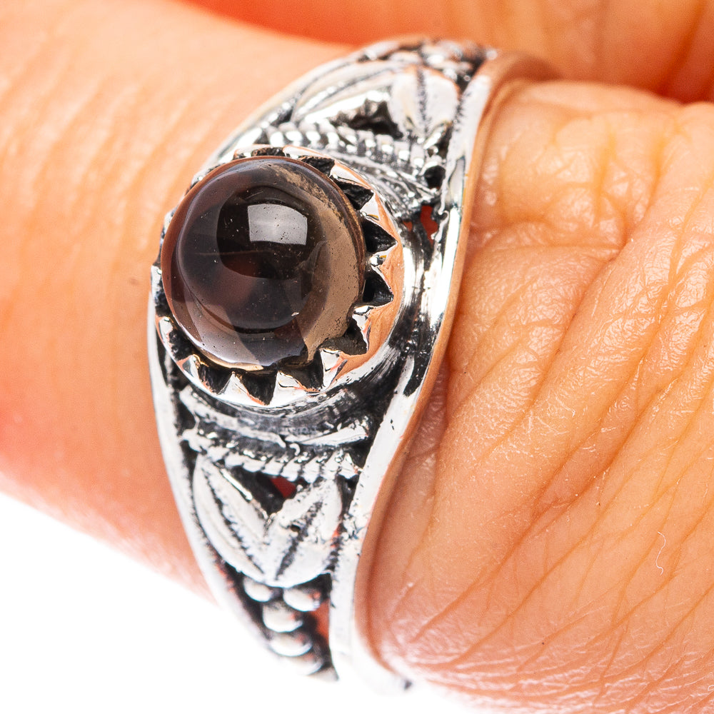 Smoky Quartz Dainty Ring Size 6.5 (925 Sterling Silver) R5922
