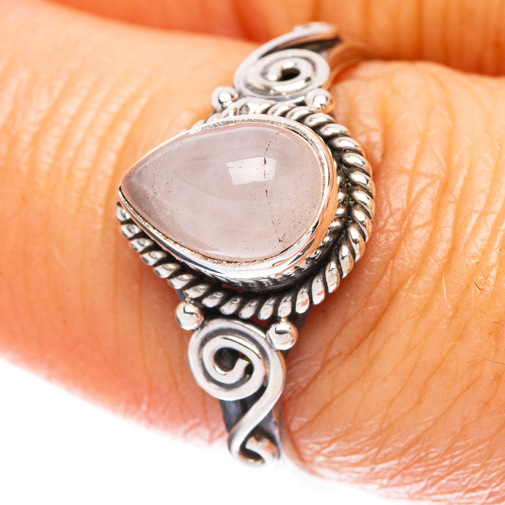 Rose Quartz Dainty Ring Size 8 (925 Sterling Silver) R5168