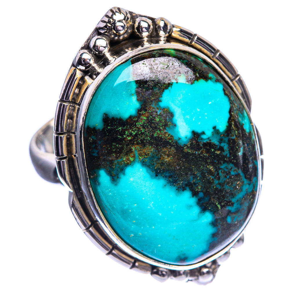 Large Tibetan Turquoise Ring Size 8.5 (925 Sterling Silver) R144164
