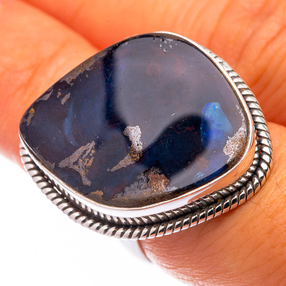 Large Boulder Opal Ring Size 6.5 (925 Sterling Silver) R141021