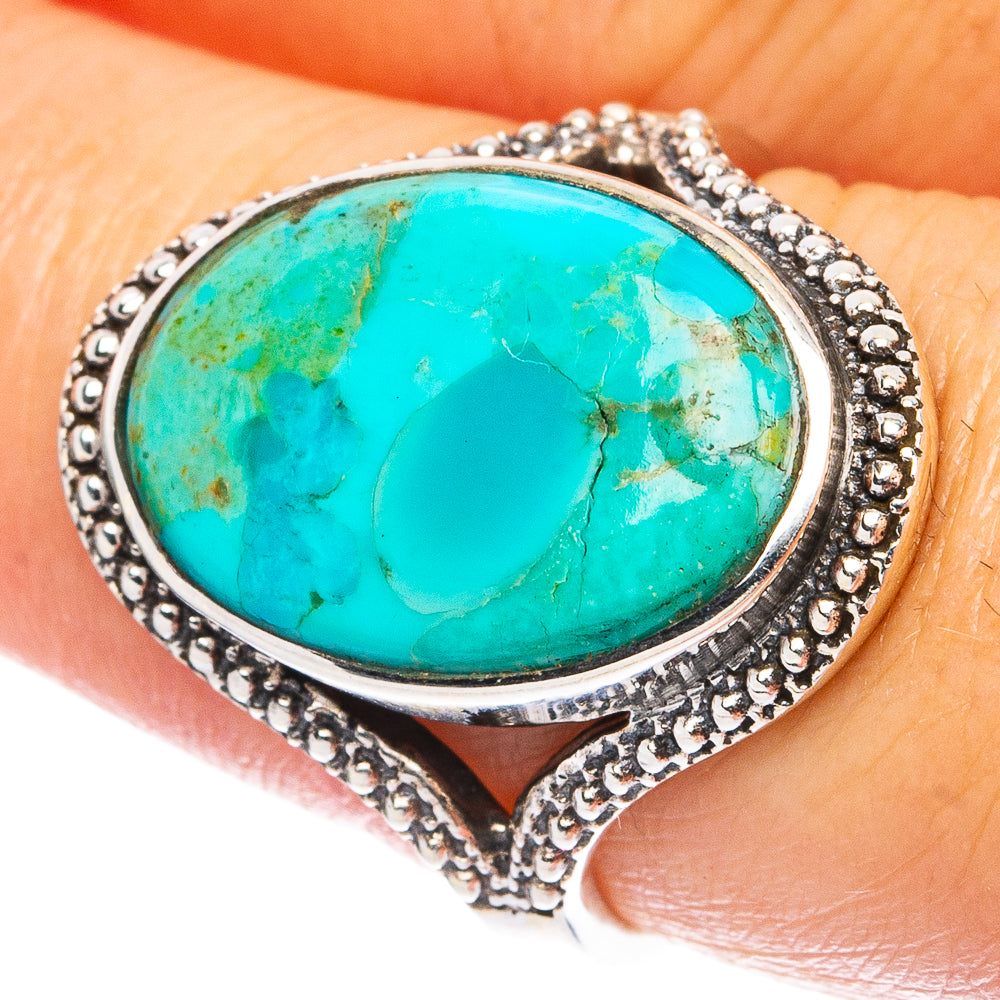 Rare Arizona Turquoise Ring Size 7.5 (925 Sterling Silver) R4719