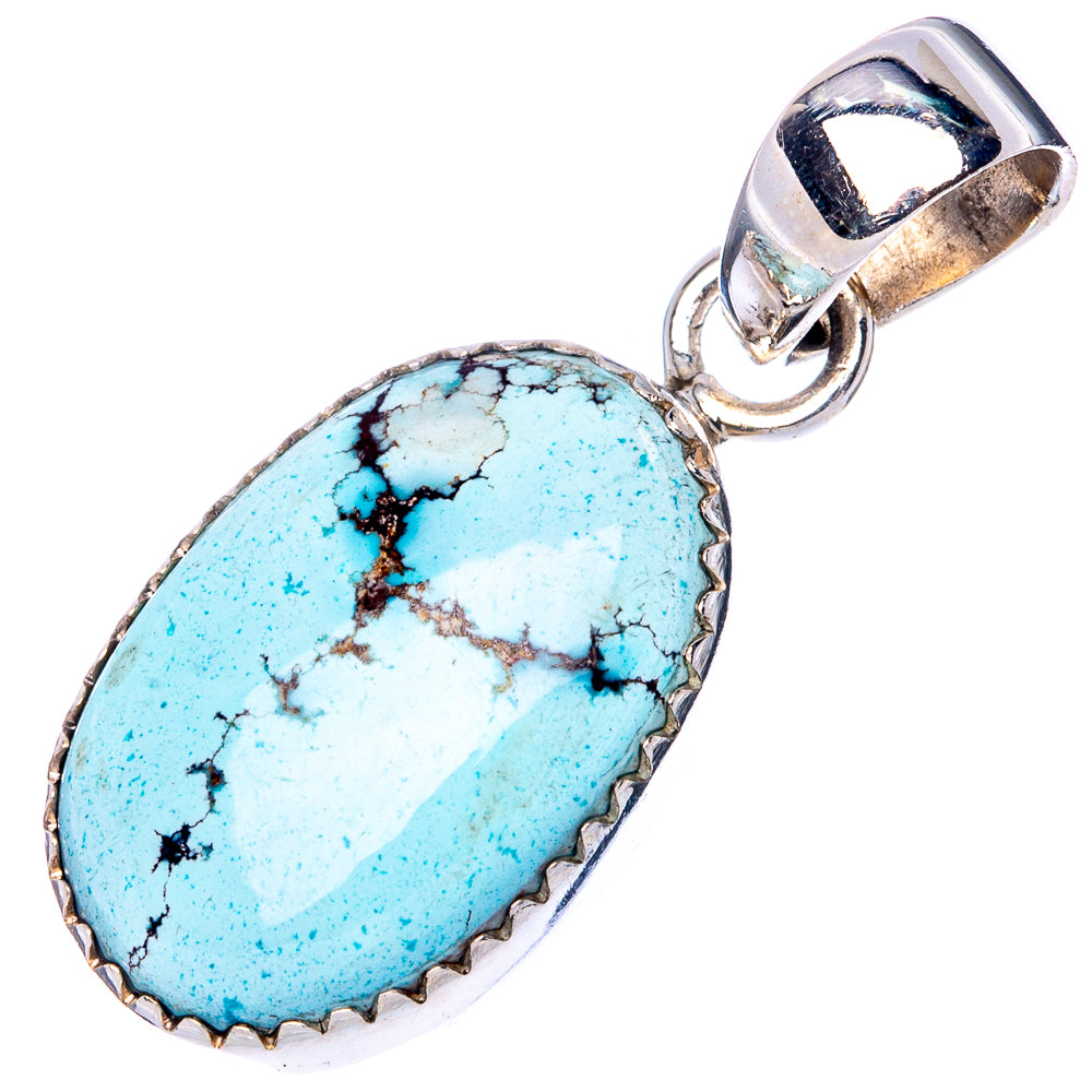 Rare Golden Hills Turquoise 925 Sterling Silver Pendant 1 3/8" (925 Sterling Silver) P41932