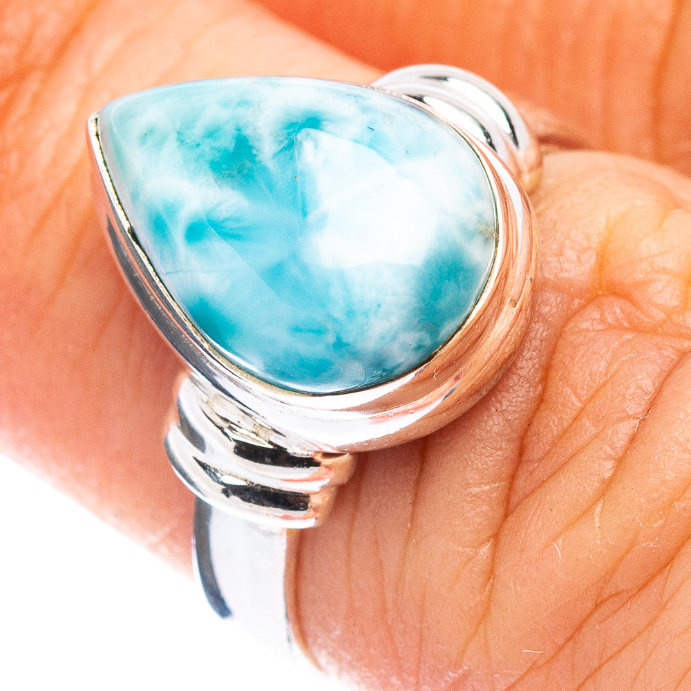 Rare Larimar Ring Size 5.75 (.925 Sterling Silver)