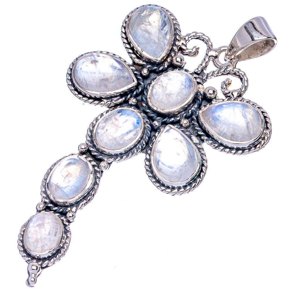 Signature Rainbow Moonstone Dragonfly Pendant 2 3/8" (925 Sterling Silver) P42295