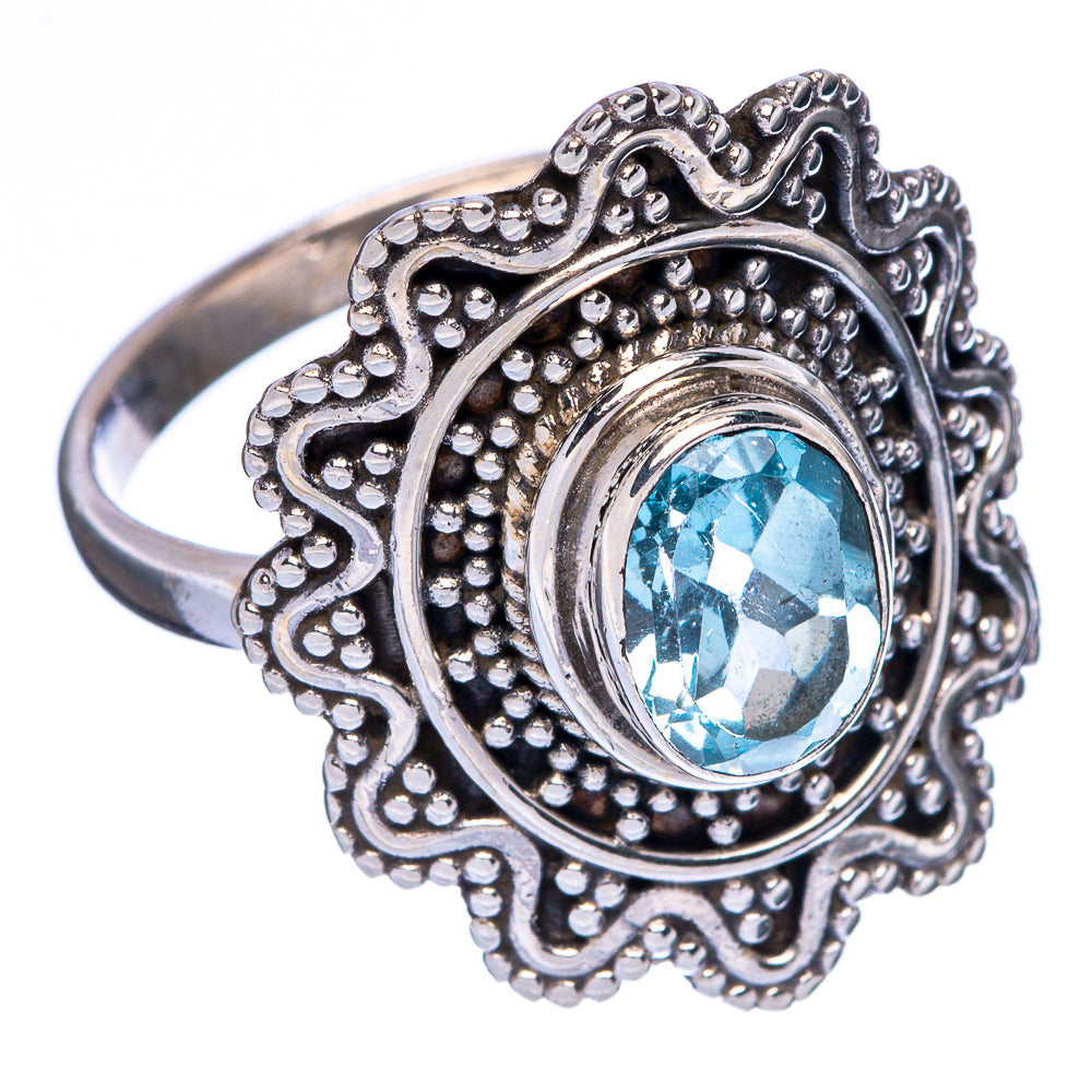 Blue Topaz Ring Size 7.75 (925 Sterling Silver) R146217