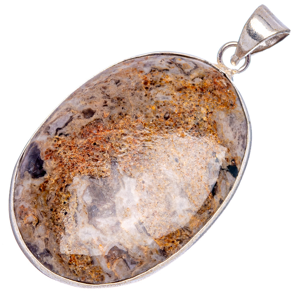 Unknown Agate  Pendant 2 1/8" (Silver Plated)