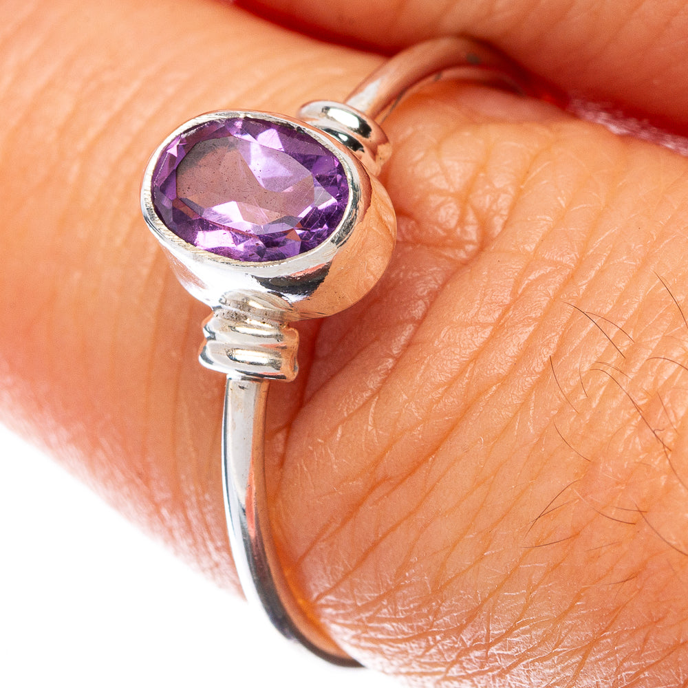 Faceted Amethyst Dainty Ring Size 8 (925 Sterling Silver) R145074